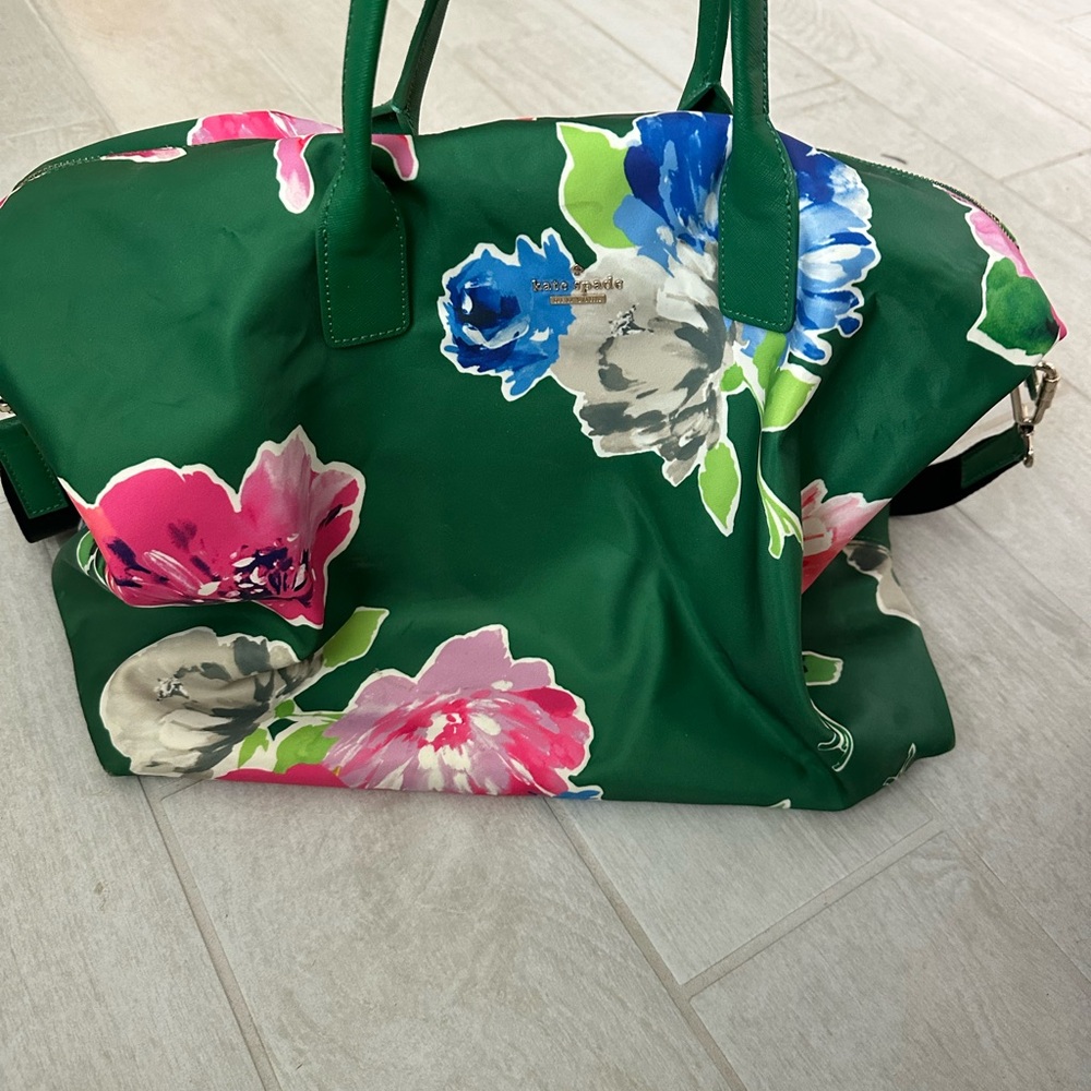 Kate Spade Green and Pink Floral Tote